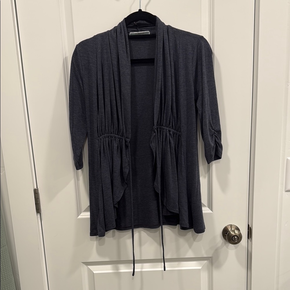 Pleione Gray Lightweight Knit Cardigan Sweater